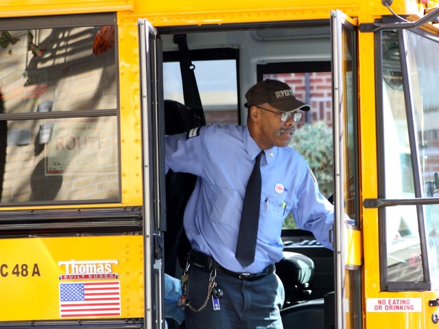 <p>A school bus was rear-ended by an SUV in Astoria, Queens, on Oct. 16, 2012.</p>
