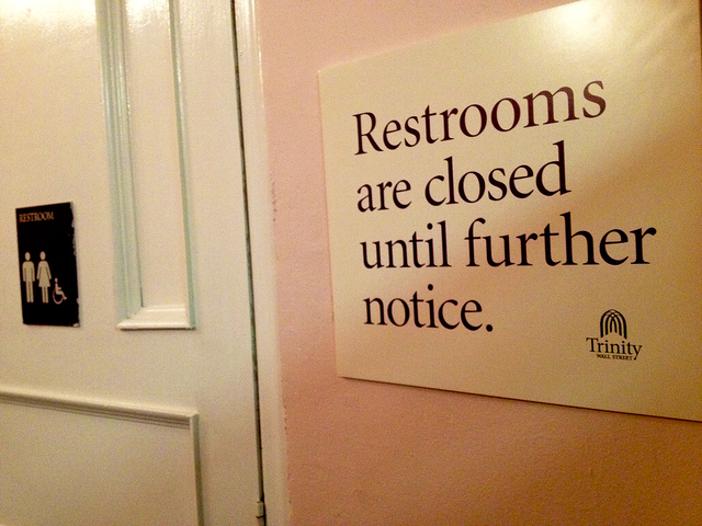 <p>Trinity Church has closed the bathrooms to St. Paul's Chapel as a preemptive measure to prevent vandalism from Occupy Wall Street protesters camped outside Trinity.&nbsp;</p>
<div>
	&nbsp;</div>

