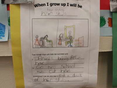 <p>Students declare what there goal is in wall art at the S.T.A.R. Academy along with one step to get there.</p>

