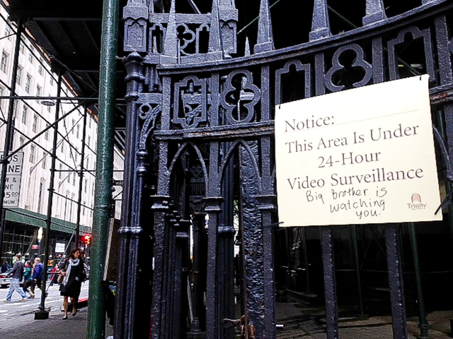 <p>Trinity Church has sited vandalism on its signs, blaming members of the Occupy Wall Street encampment parked outside of the church for the graffiti.</p>
