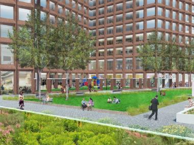 Trinity Real Estate said in October 2012 that they're looking at five potential sites for additional open space in Hudson Square. They own one of these spaces.