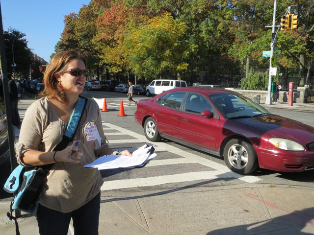 <p>Danielle Lazarin is organizing a petition against school dezoning on Saturday, Oct. 20, 2012.</p>
