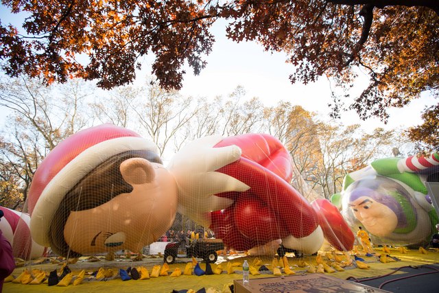 <p>Dozens of balloons were inflated before the Macy's Thanksgiving Day Parade Nov. 21, 2012.</p>
