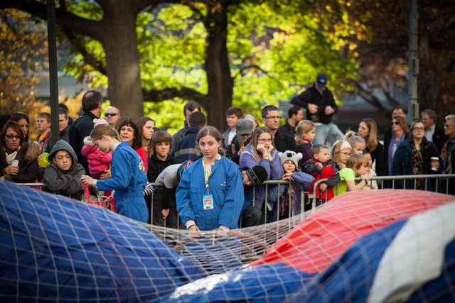 <p>Hundreds of people watched the Macy's Thanksgiving Day Parade balloon inflation Nov. 21, 2012.</p>
