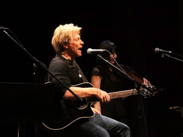 <p>Rocker Jon Bon Jovi played a private benefit concert to help Poly Prep Country Day school raise nearly $700,000 for hurricane relief. Bon Jovi's son attends the school.</p>
