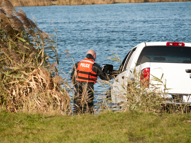 <p>It took nearly an hour for police to pull the truck from Meadow Lake Monday morning, Nov. 19, 2012.</p>
