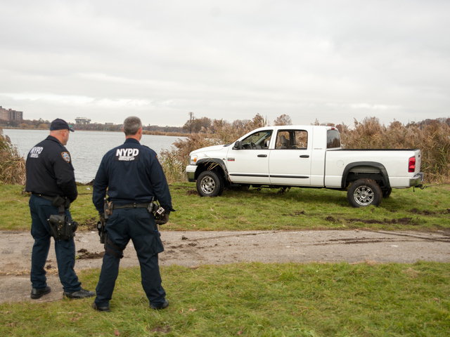<p>It took nearly an hour for police to pull the truck from Meadow Lake Monday morning, Nov. 19, 2012.</p>
