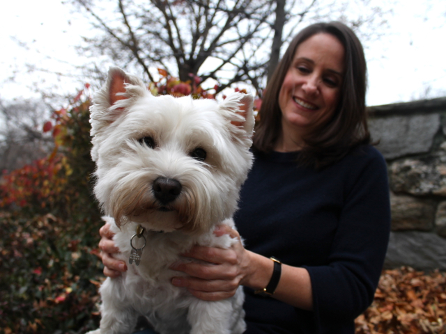 <p>Alison Pace and her dog Carlie.&nbsp;</p>
