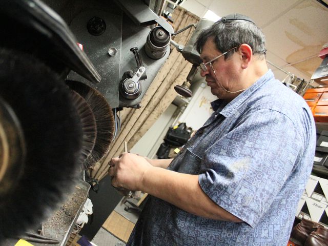 <p>Shalom Dekhkanov learned to repair shoes from his father in Russia. He works at Alex Shoe Repair in the East Village.</p>
