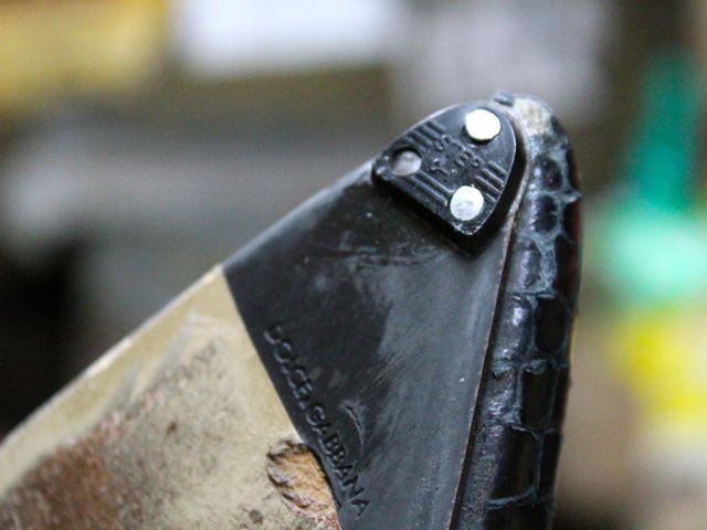 <p>Adding "tips" to a heeled shoe can prolong its life, according to Erik Koynoe from Erik Shoe Repair on Grand Street.</p>
