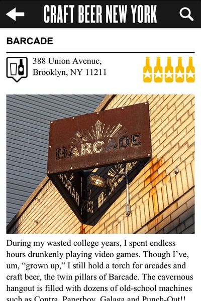 <p>Craft Beer New York includes over 120 reviews of bars around the city.</p>
