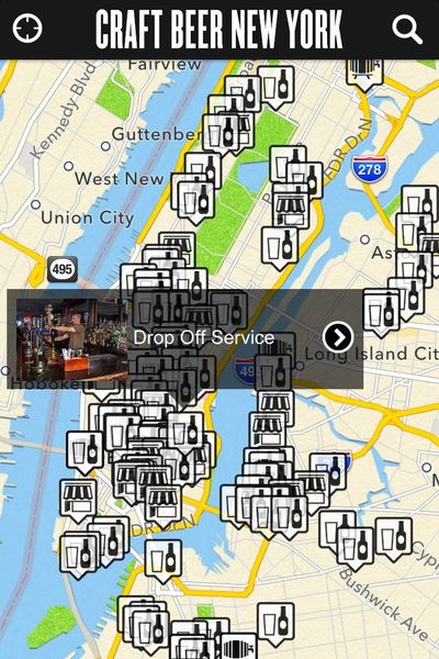 <p>Users can use Craft Beer New York's map to find craft-beer hot spots near their location.</p>
