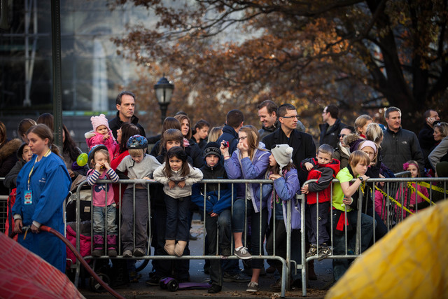 <p>Crowds gathered to watch the Macy's Thanksgiving Day Parade balloon inflation Nov. 21, 2012.</p>
