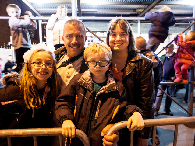 <p>The Lawlor family from New Jersey enjoy the Thanksgiving Day balloons as they are inflated on Nov. 21st, 2012. (L-R) Caleith Lawlor, 11, her father Jason, 41, brother Liam, aged 8 and her mom Jennifer, 41.</p>
