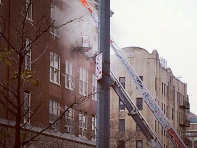 <p>Firefighters battled a blaze at Midwood&nbsp;High School on Tuesday November 27, 2012.&nbsp;</p>
