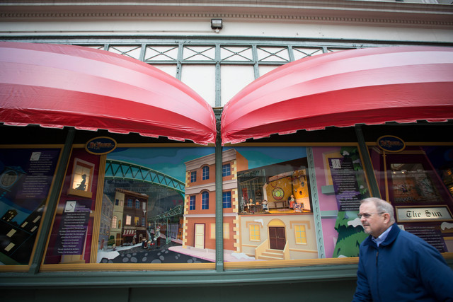 <p>Macy's displays on 34th Street are inspired by the story of the little girl behind the famous newspaper column "Yes Virginia, there is a Santa Clause"</p>
