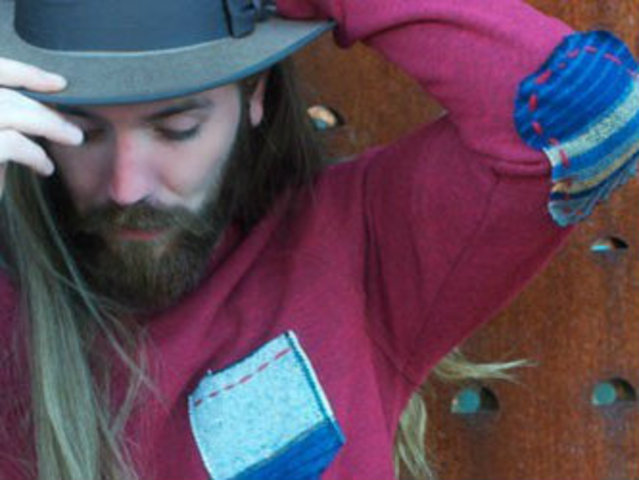 <p>Michael Wright's "Jefferson sweatshirt" uses yarn, like all his other clothing designs.</p>
