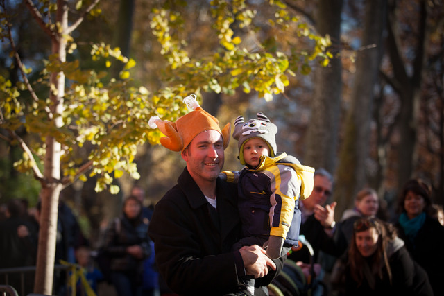 <p>Kevin Veneman, 34, and his son, Ayden came from San Antonio, Texas, for the Macy's Thanksgiving Day Parade.</p>
