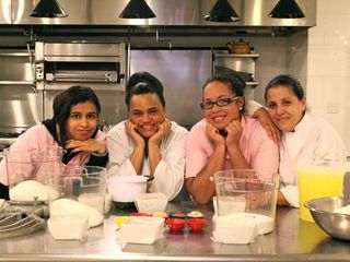 <p>Astor Center donated its industrial kitchen to the Lower Eastside Girls Club for five days. Normally the culinary center holds cooking classes there.</p>