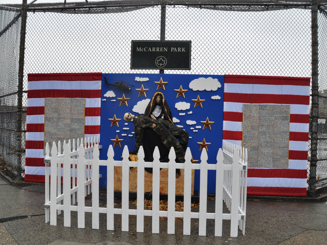 <p>The art display was on the corner of Bedford Avenue and North 12th Street at McCarren Park.</p>
