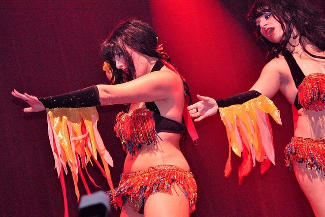 <p>The Schlep Sisters perform in the Menorah Horah, a Channukah-themed burlesque show.</p>

