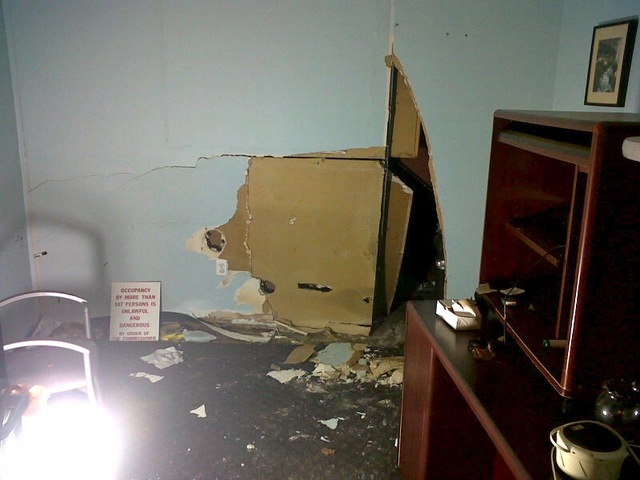 <p>The first floor of the Bailey-Holt House was filled with two feet of water because of Hurricane Sandy. Offices were located there.</p>
