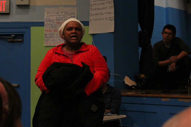 <p>Residents called for a rent strike to protest the New York City Housing Authority's perceived inaction in helping residents during and after Hurricane Sandy. 'How would you like to get up at night and put your feet on the floor and it&rsquo;s filled with water?' the woman pictured here said. 'I&rsquo;m not paying them one goddamn cent of rent.'</p>
