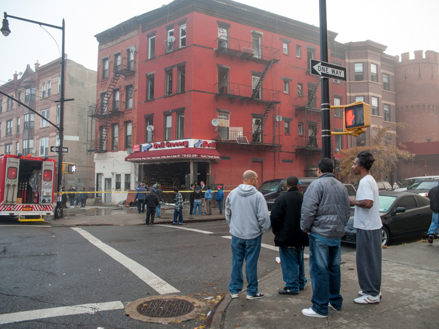 <p>The fire started in the Organic Deli Grocery on the ground floor of 587 Franklin Avenue on Monday November 12th, 2012.</p>

