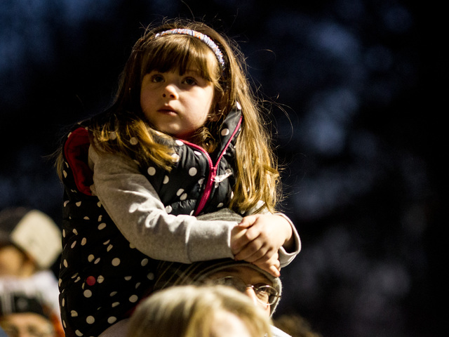 <p>A young girl enjoys the Macy's Thanksgiving balloons being inflated on Nov. 21st, 2012.</p>
