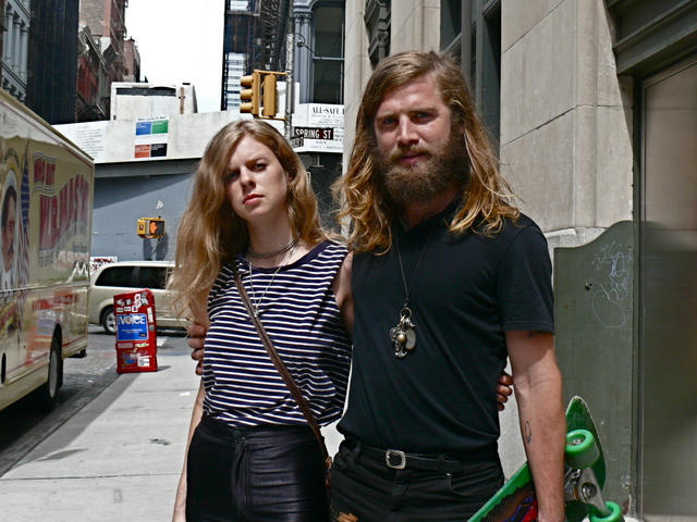 <p>Downtown artistic looks on&nbsp; Eleanor S. and Ian C. in SoHo.</p>
