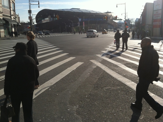 <p>Some local residents complain that the intersection outside of the Barclays Center is too dangerous.</p>
