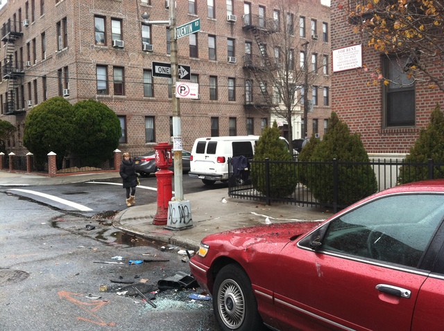 <p>The southwest corner of W. 5th Street and Quentin Road, where a crash of two SUVs killed a woman and sent 7 to the hospital Saturday.</p>
