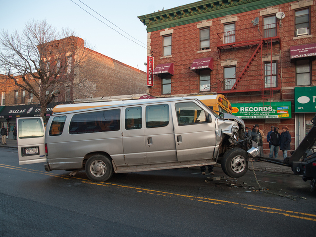 <p>This dollar van crashed into a school bus on Church Avenue in Brooklyn on Monday December 03rd, 2012.</p>
