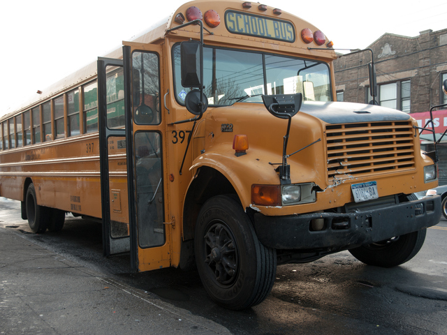 <p>A dollar van crashed into this school bus on Church Avenue on Monday December 03rd, 2012.</p>
