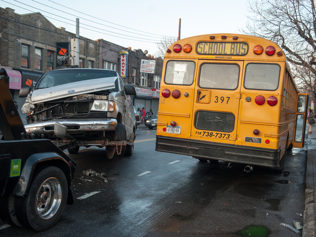 <p>The dollar van is towed from the scene of the crash on Monday December 03rd, 2012.</p>
