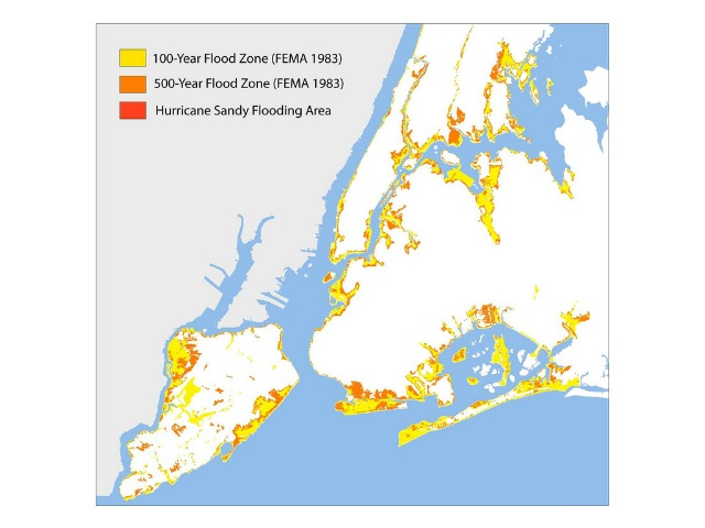 <p>FEMA's flood map for New York City, last updated in 1983.</p>
