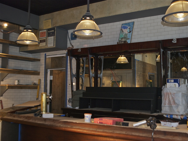 <p>Popular Seaport bar and cafe Fresh Salt is slated to reopen on Wednesday, Dec. 19, 2012 after being shuttered for more than a month in the wake of Hurricane Sandy. Workers were still busily preparing for the reopening on Dec. 18.</p>
