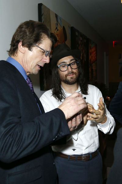 <p>James Balog and Sean Lennon at a screening for 'Chasing Ice' at the Cosby Hotel, Wednesday, December 19, 2012.</p>
