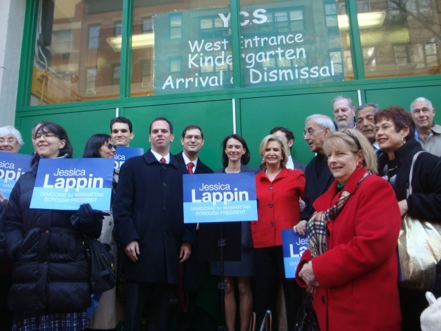 <p>Rep. Carolyn Maloney, assemblymen Micah Kellner and Dan Quart endorse City Councilwoman Jessica Lappin for Manhattan Borough President.</p>
