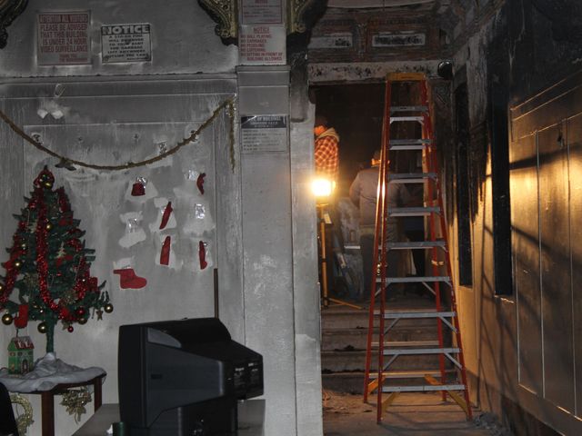 <p>The lobby of 941 Intervale Ave. suffered extensive damage.</p>
