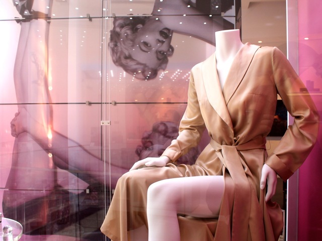<p>Marilyn Monroe wore this ivory satin robe on the set of the 1958 film "Some Like It Hot." It's on display through December 31, 2012 at the Erno Laszlo Institute on West Broadway.</p>
