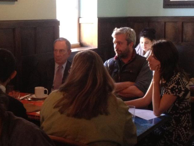 <p>Mayor Michael Bloomberg met for coffee with small business owners at Fort Defiance in Red Hook Wednesday morning, Dec. 5, 2012.</p>
