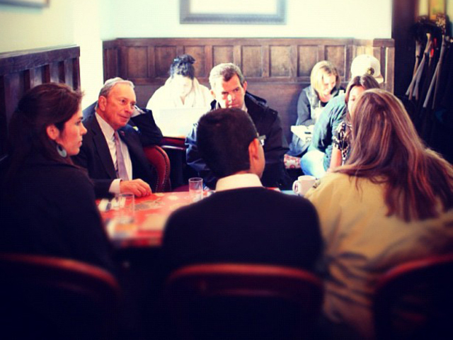 <p>Mayor Michael Bloomberg met with small business owners in Fort Defiance Cafe & Bar in Red Hook Wednesday morning, Dec. 5, 2012.</p>
