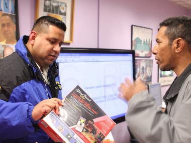 Members of the 34th precinct handed out board games and musical instruments to uptown children.