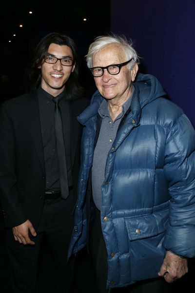 <p>Orlovski and Albert Maysles at a screening for 'Chasing Ice' at the Cosby Hotel, Wednesday, December 19, 2012.</p>
