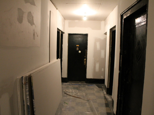 <p>Work crews began extensive repairs of the building once the DHS clients left.</p>
