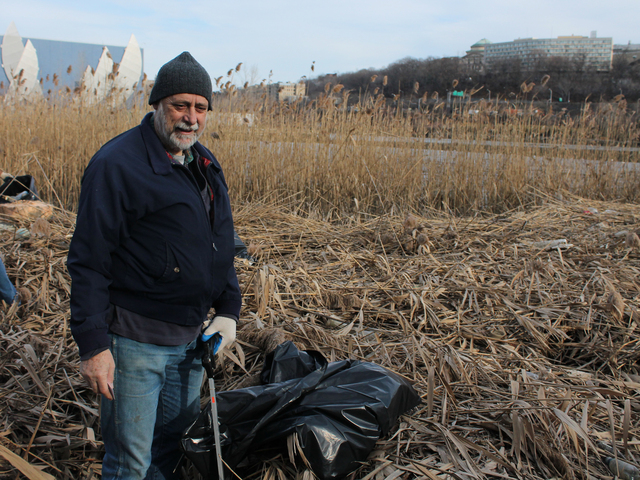 <p>Ross French volunteered to clean up Sherman Creek on Dec. 12, 2012. "I love this park," French said.</p>
