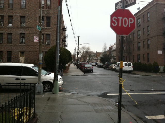 <p>The intersection of W.5th Street and Quentin Road, where a 60-year-old woman was struck and killed Saturday afternoon when two SUVs collided on Dec. 8.</p>
