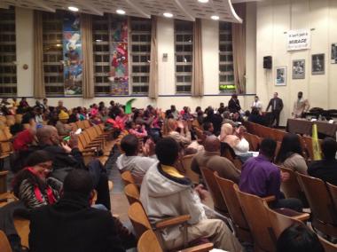 Susan McKinney School for Arts students protested Success Academy Charter School move-in with music and dance.