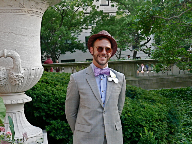 <p>Cator Sparks, editor-in-chief of TheManual.com, at the Frick Garden Party.</p>
